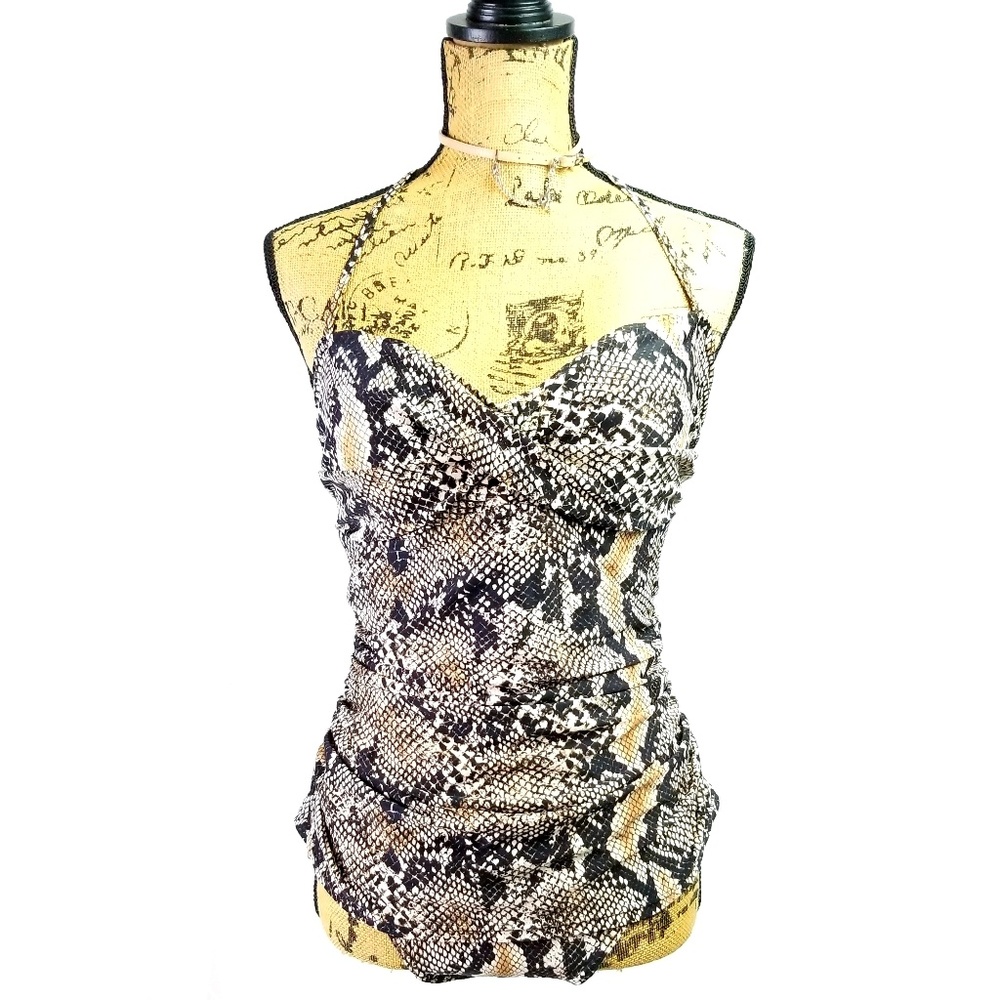 ❄️ ALICIA SIMONE:Snake Print Tummy Control 1-PC